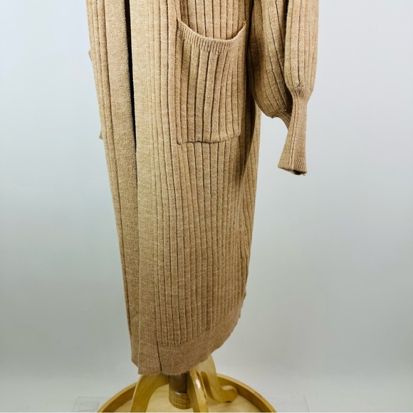 525 Neutral Ribbed Long Cardigan Sweater Size XS/Small - Picture 7 of 10
